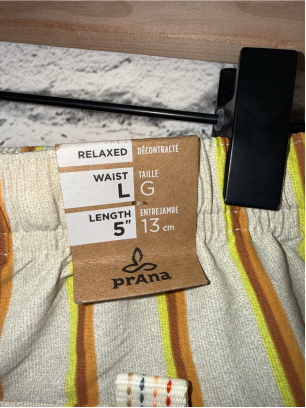 Men's Prana Shorts size Large Indio Heritage Shorts Yarrow Striped 5’ inseam NWT - Picture 13 of 16